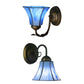 Frendorf | Blaue Glasglocke Wandlampe mit Gänsekopf 1 Licht Vintage Innenwandbeleuchtung
