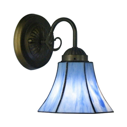 Frendorf | Blaue Glasglocke Wandlampe mit Gänsekopf 1 Licht Vintage Innenwandbeleuchtung