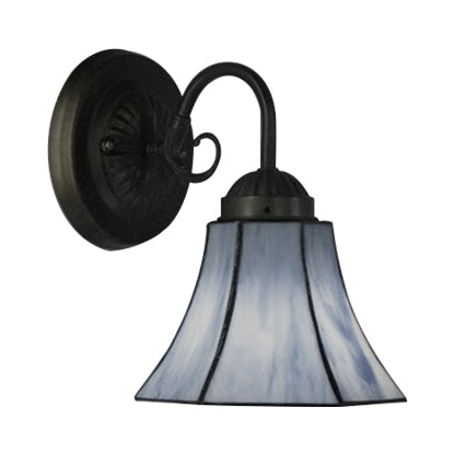Frendorf | Blaue Glasglocke Wandlampe mit Gänsekopf 1 Licht Vintage Innenwandbeleuchtung