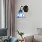 Frendorf | Blaue Glasglocke Wandlampe mit Gänsekopf 1 Licht Vintage Innenwandbeleuchtung