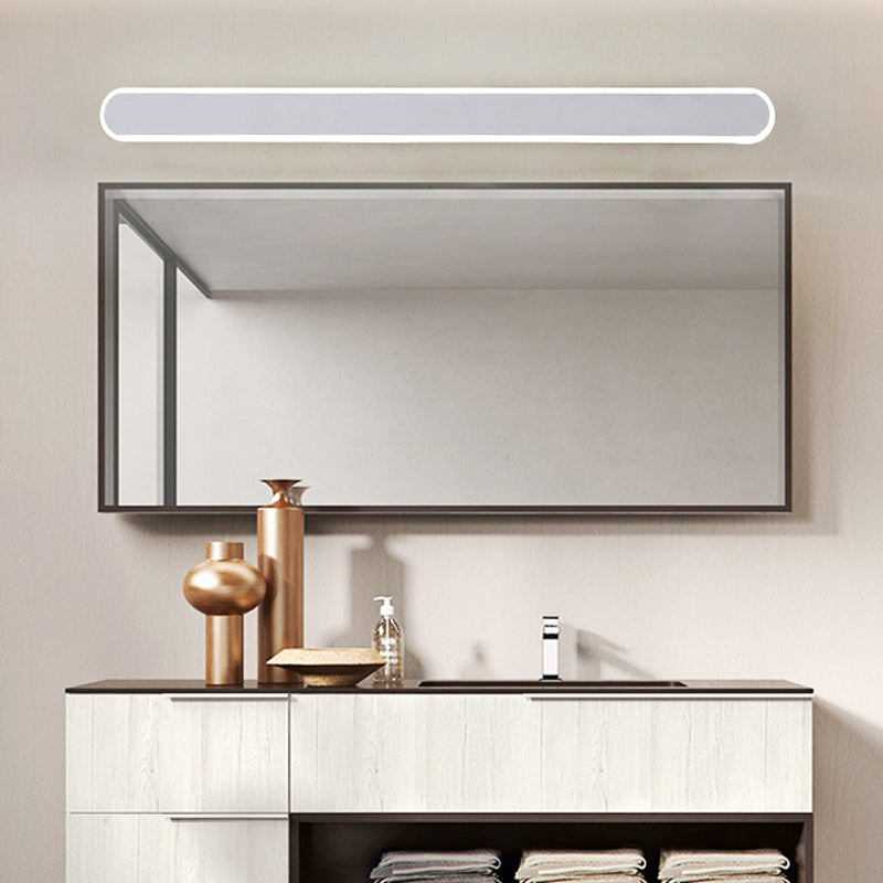 Lineare Vanity Lampe Zeitgenössische Acryl Led Weiße Badezimmer Spiegel Scheinwerfer in Weiß/Warmes Licht, 16"/23.5"/31.5" Breit