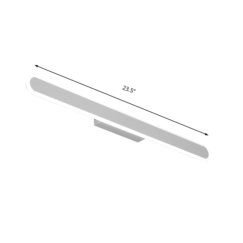 Lineare Vanity Lampe Zeitgenössische Acryl Led Weiße Badezimmer Spiegel Scheinwerfer in Weiß/Warmes Licht, 16"/23.5"/31.5" Breit