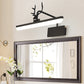 Lineare Metall-Wandlampe Modernistische Led Weiß/Schwarz/Gold Wandmontierte Schminklicht mit Geweiharm in Weiß/Natürliches Licht, 17"/20,5"/28" Breit
