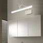 Lineare Metall-Wandlampe Modernistische Led Weiß/Schwarz/Gold Wandmontierte Schminklicht mit Geweiharm in Weiß/Natürliches Licht, 17"/20,5"/28" Breit