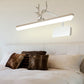 Lineare Metall-Wandlampe Modernistische Led Weiß/Schwarz/Gold Wandmontierte Schminklicht mit Geweiharm in Weiß/Natürliches Licht, 17"/20,5"/28" Breit