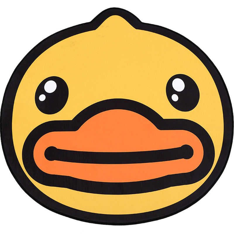 Frendorf | Geel Eendpatroon Tapijt Katoen Cartoon Gebiedtapijt Antislip Achterkant Vloerkleed voor Kinderen Kamer