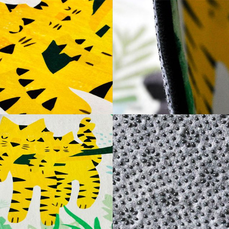Frendorf | Mooie Kinderen Vloerkleed Multi Kleur Dieren en Botanische Patroon Vloerkleed Huisdiervriendelijk Wasbaar Antislip Vloerkleed voor Speelkamer