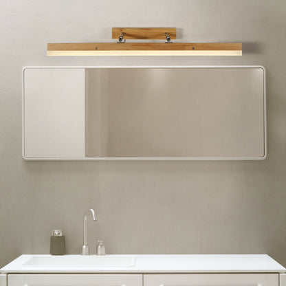 Frendorf | Lineare Vanity Light Zeitgenössische Holz Led Beige Wandmontierte Vanity Lampe in Weiß/Warmlicht, 16"/23,5"/31,5" Breit