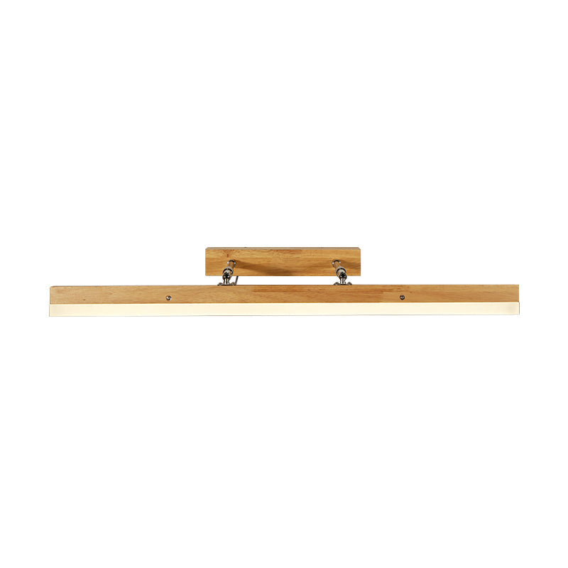 Frendorf | Lineare Vanity Light Zeitgenössische Holz Led Beige Wandmontierte Vanity Lampe in Weiß/Warmlicht, 16"/23,5"/31,5" Breit