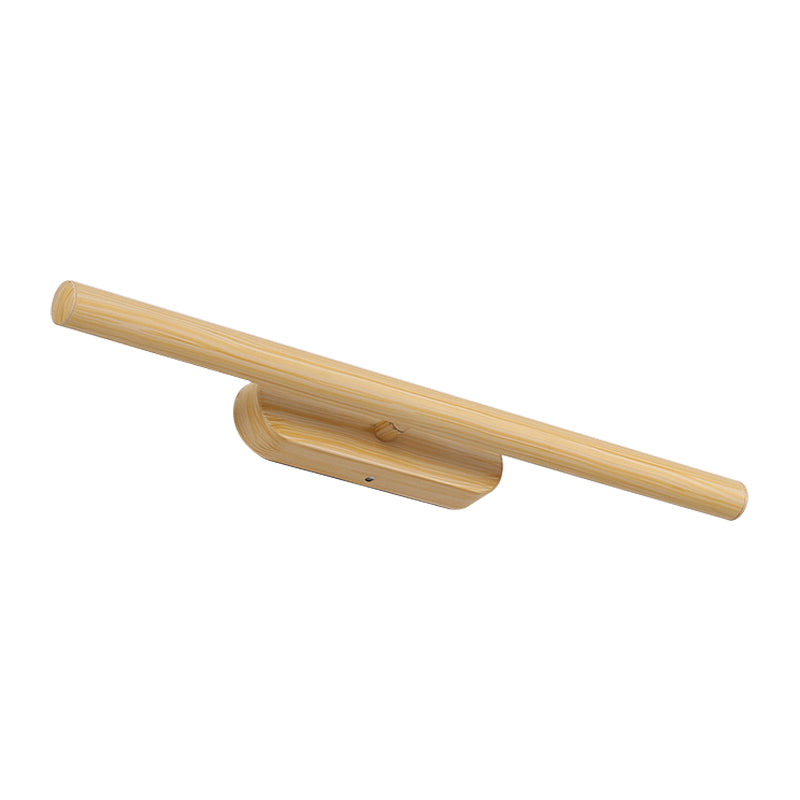 Frendorf | Tube Wood Vanity Wandleuchte Modernistisch 19"/23"/27" Breite LED Beige Wandmontierte Vanity Lichtarmatur in Weiß/Warm/Natürlich Licht