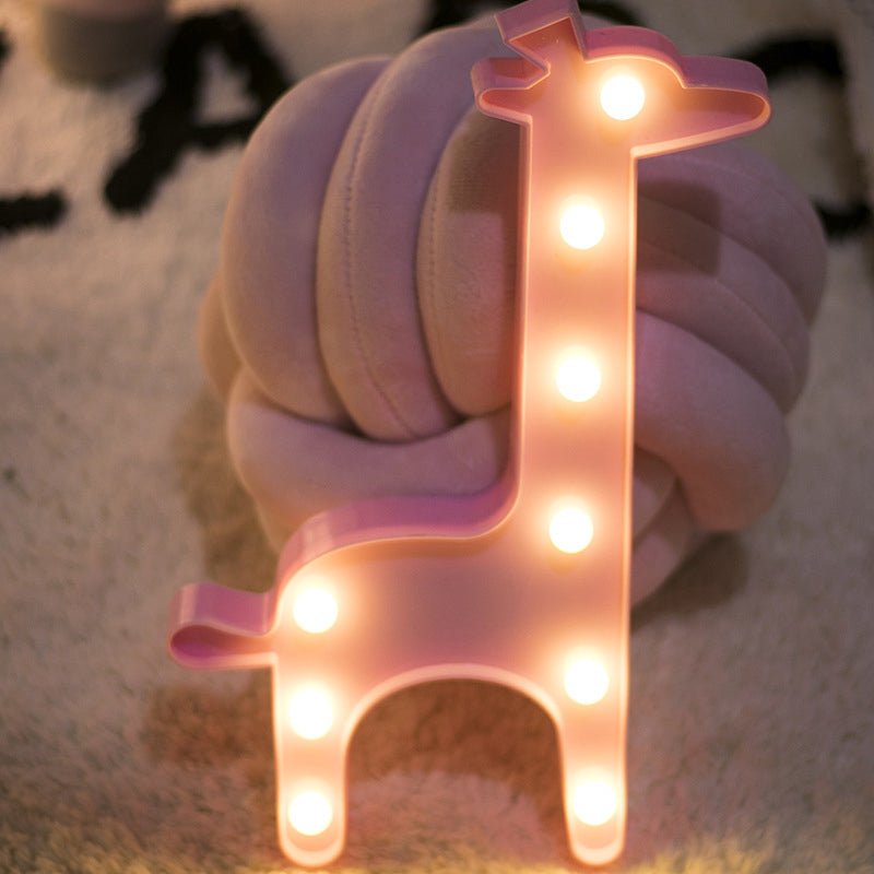 Frendorf | Cartoon Mädchen Schlafzimmer Batterie Tischlampe Plastik Kinder Stil LED Nachttisch Beleuchtung