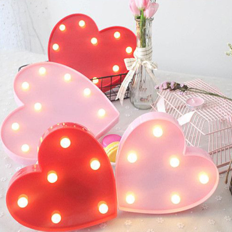 Frendorf | Hartvormige Batterij Nachtkastje Lamp Decoratieve Plastic Slaapkamer LED Wandverlichting