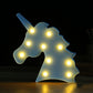 Einhornförmige Tischlampe mit Batterie Kinderstil Kunststoff Schlafzimmer LED Nachttischbeleuchtung