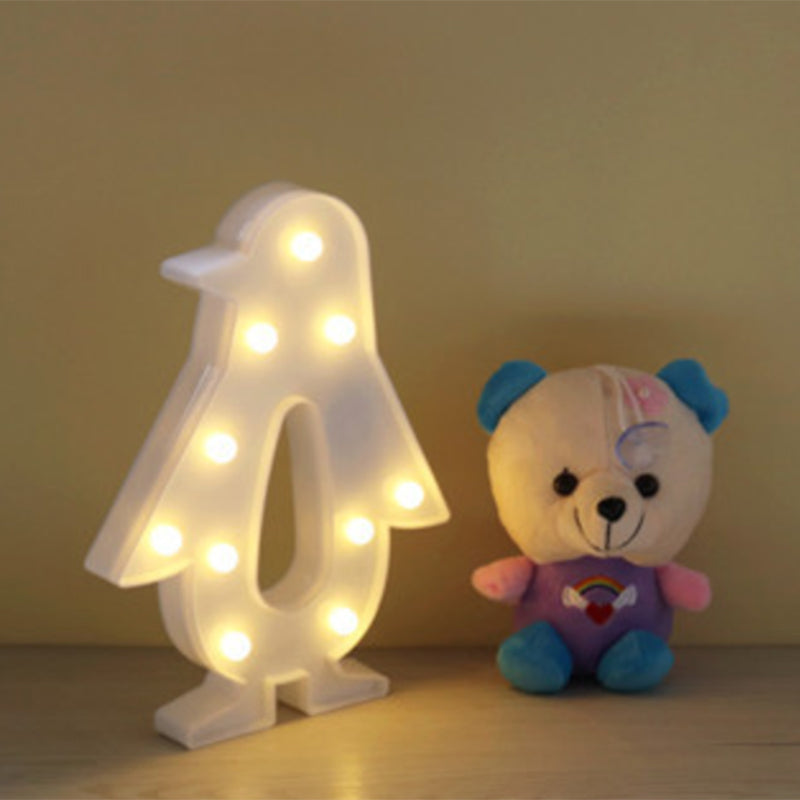 Kinderstil Cartoon-förmige Batterie Tischlampe Kunststoff Nachttisch LED Nachtbeleuchtung
