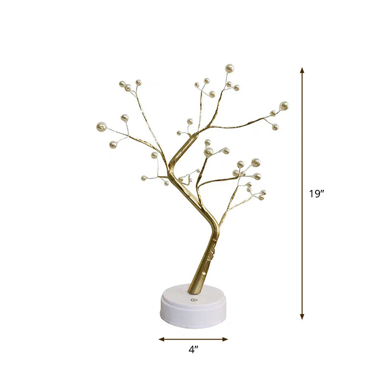 Frendorf | Boomvormige Woonkamer LED Tafellicht Metallic Artistieke Nachttafellamp met USB Oplaadpoort