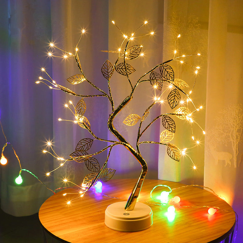 Frendorf | Stijlvolle Boom USB Nachtkast Lamp Metallic Woonkamer LED Tafelverlichting in Goud