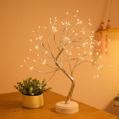 Frendorf | Tree Branch Battery Nachttischlampe Dekorative Kunststoff Mädchen Schlafzimmer LED Tischlicht