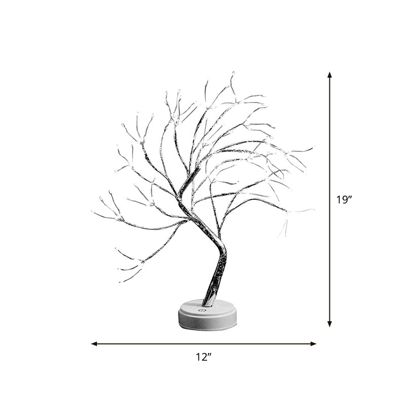 Frendorf | Tree Branch Battery Nachttischlampe Dekorative Kunststoff Mädchen Schlafzimmer LED Tischlicht