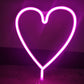 Frendorf | Art Decor Herzförmige LED Neon Nachtlicht Schlafzimmer Batterie Wandbeleuchtung Ideen in Weiß