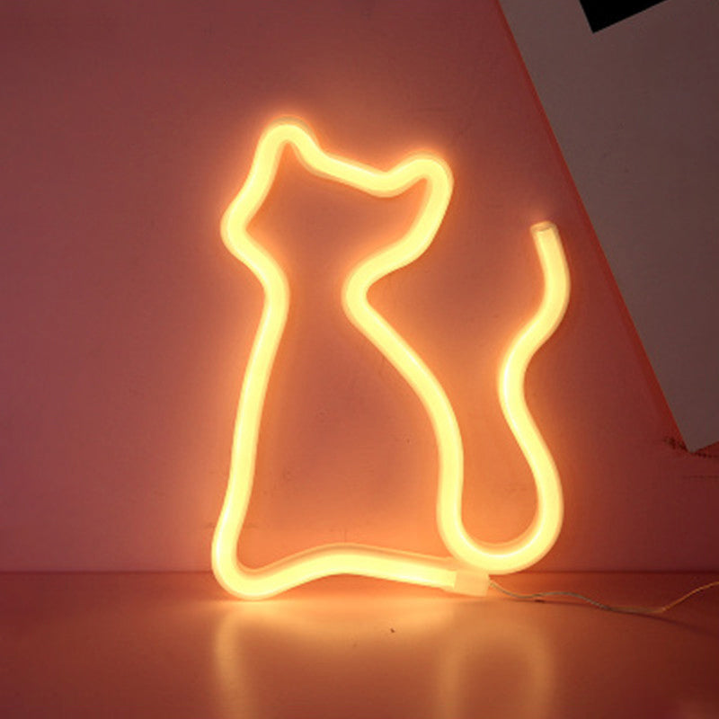 Frendorf | Dierlijke Slaapkamer LED Wandlamp Plastic Artistieke Neon Nachtverlichting in Wit