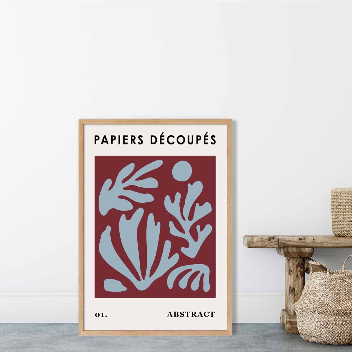 Papiers Decoupes Abstraktes Poster Nr. 1 in Rot und Blau