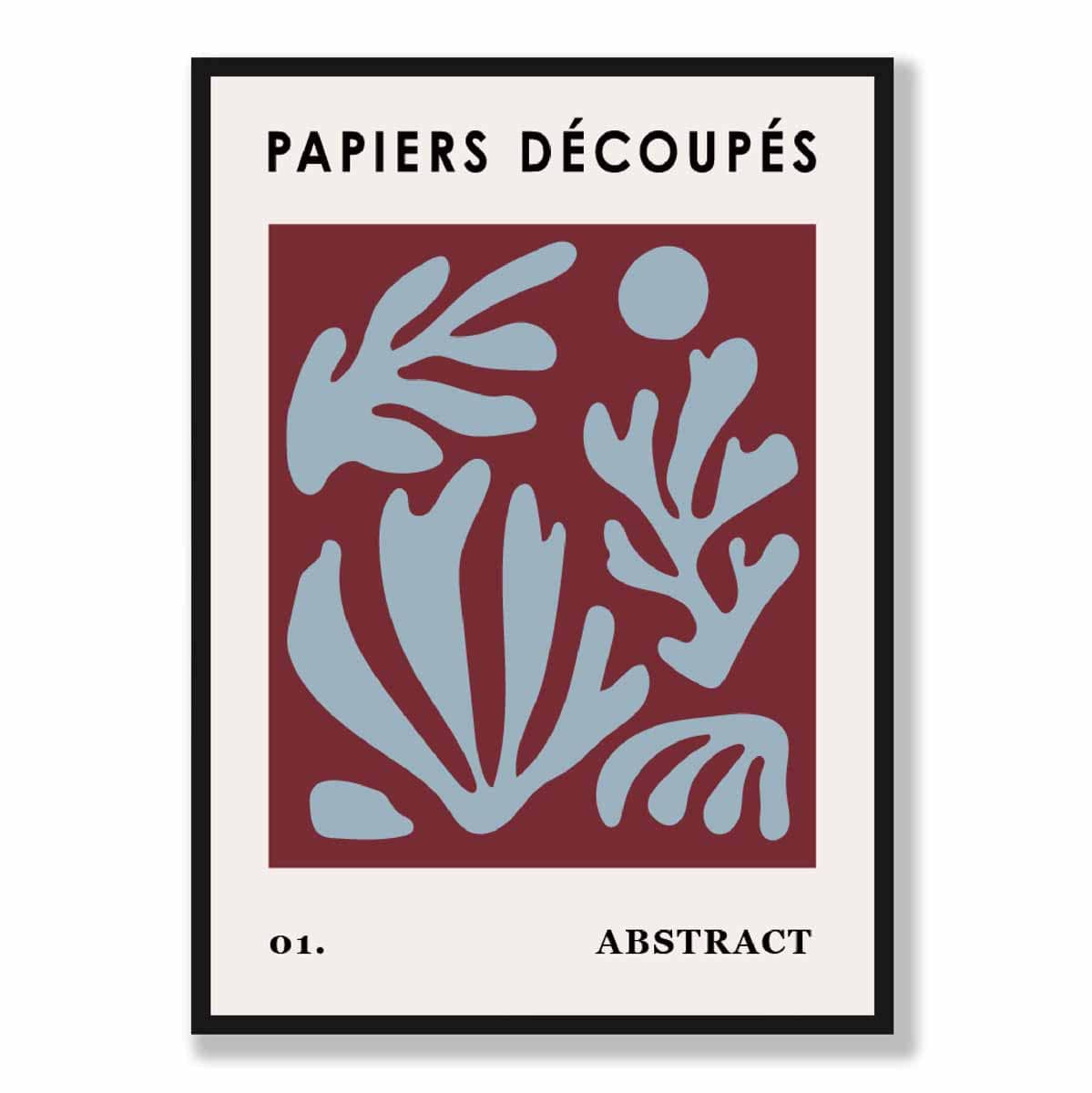Papiers Decoupes Abstraktes Poster Nr. 1 in Rot und Blau