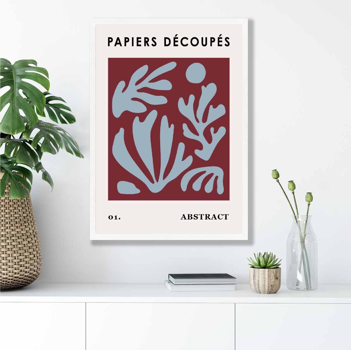 Papiers Decoupes Abstraktes Poster Nr. 1 in Rot und Blau