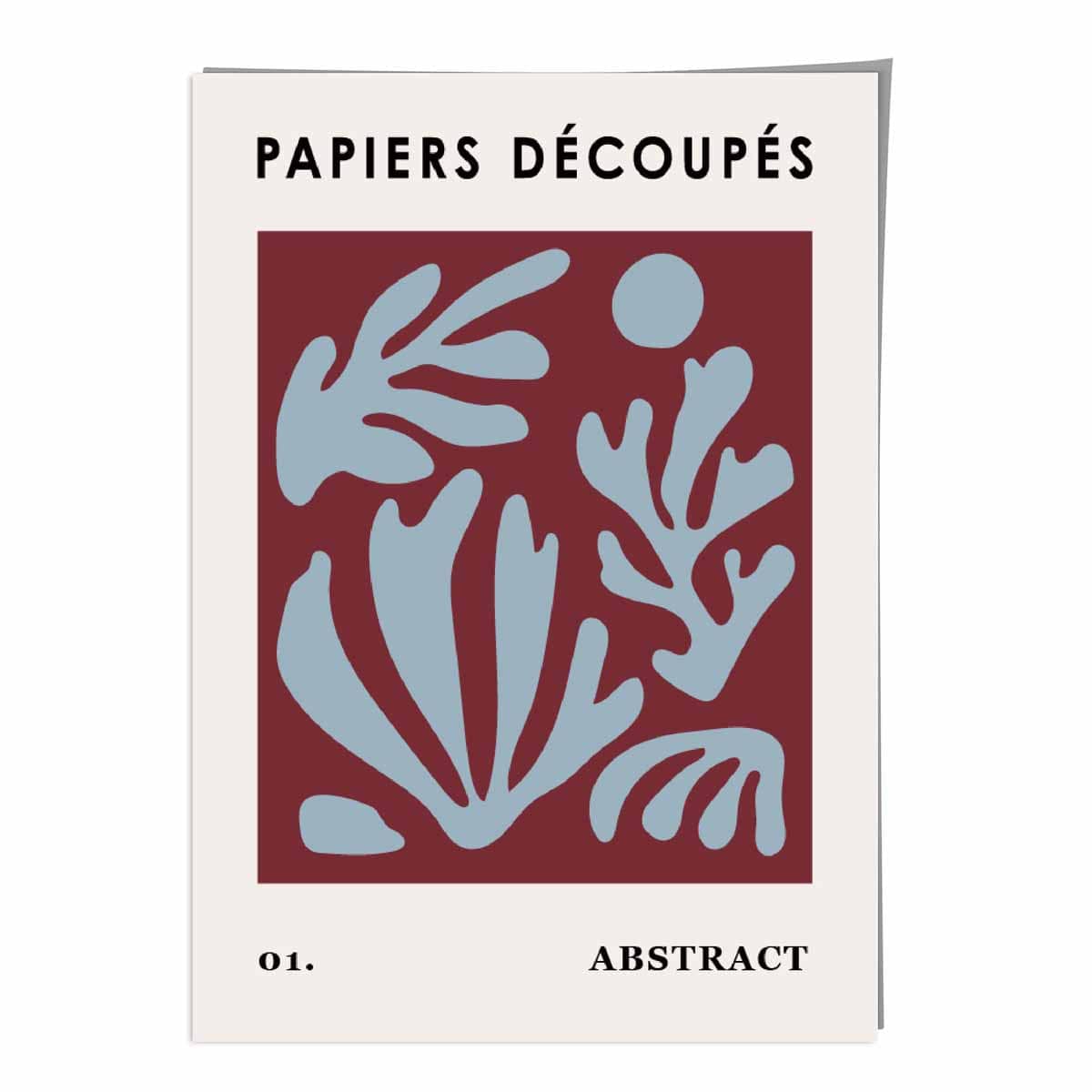 Papiers Decoupes Abstraktes Poster Nr. 1 in Rot und Blau