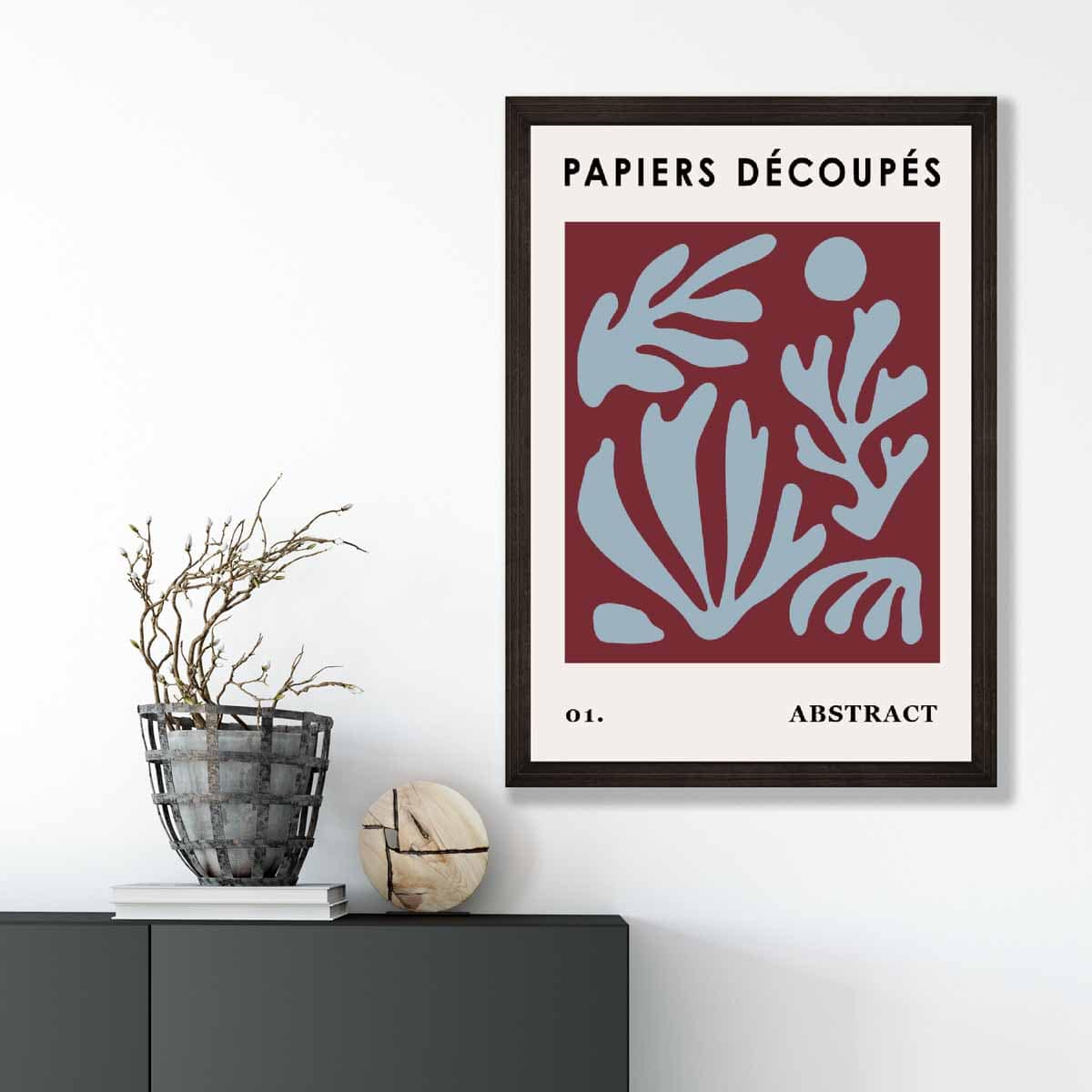 Papiers Decoupes Abstraktes Poster Nr. 1 in Rot und Blau