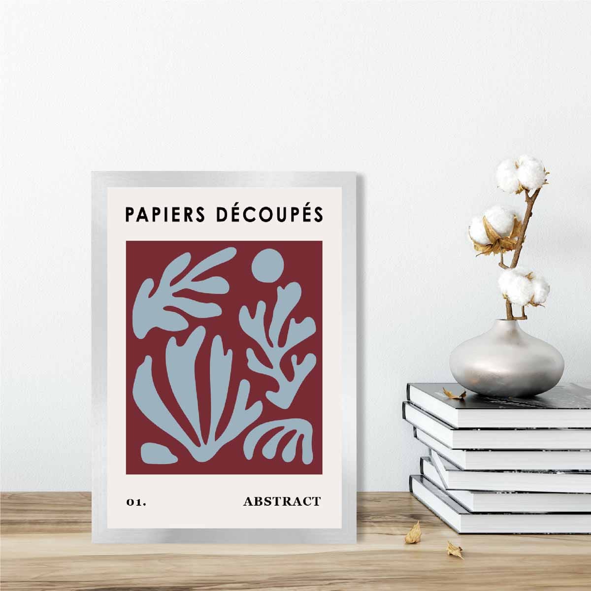 Papiers Decoupes Abstraktes Poster Nr. 1 in Rot und Blau