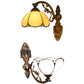 Frendorf | Vintage Dome Wandlamp Verlichting Gekleurd Glas 1 Licht Wandmontage Licht in Geel/Blauw