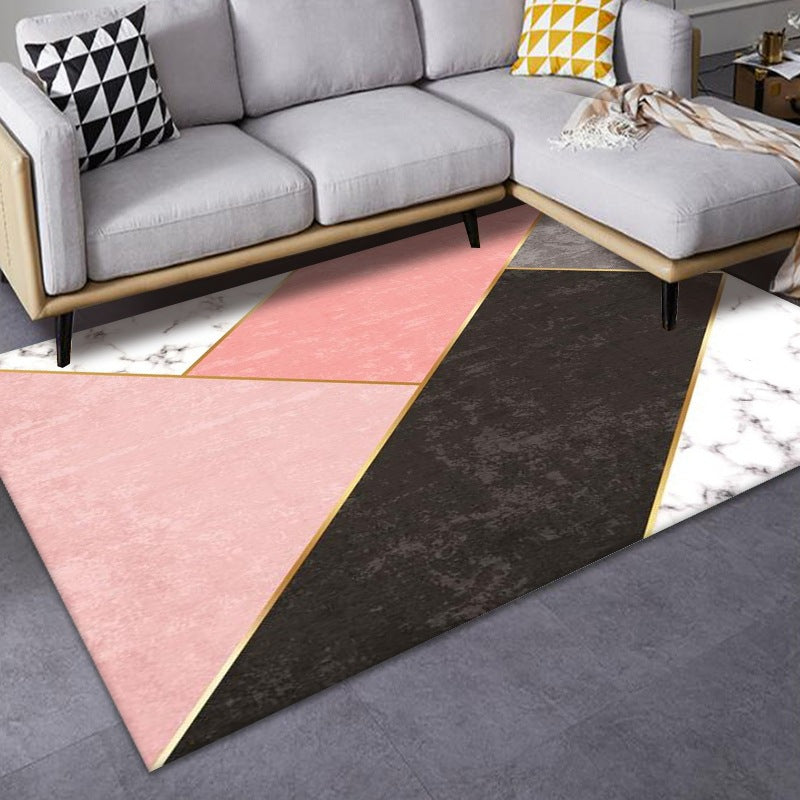 Luxe Mid-Century Teppich Mehrfarbig Abstraktes Muster Teppich Maschinenwaschbar Rutschfeste Rückseite Fleckenresistenter Teppich für Wohnkultur