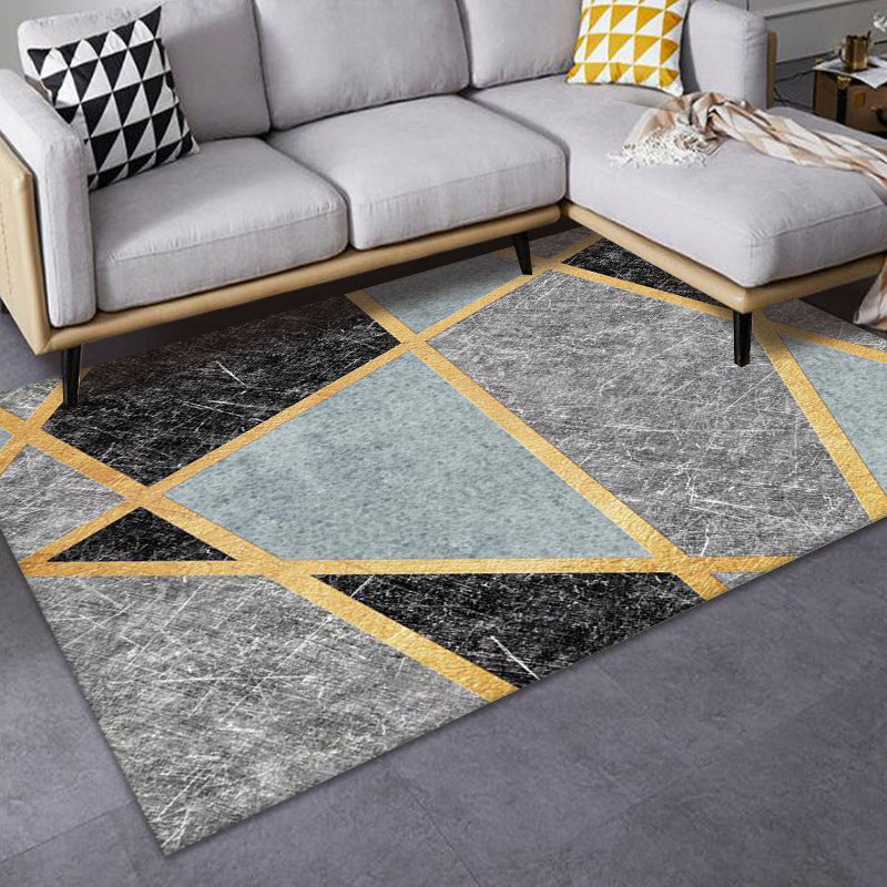 Luxe Mid-Century Teppich Mehrfarbig Abstraktes Muster Teppich Maschinenwaschbar Rutschfeste Rückseite Fleckenresistenter Teppich für Wohnkultur