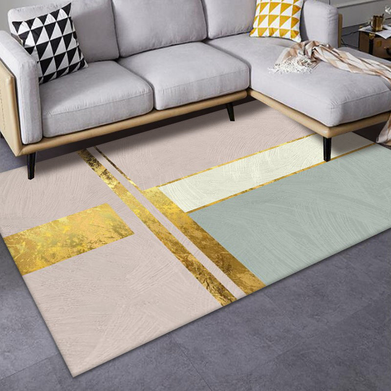 Luxe Mid-Century Teppich Mehrfarbig Abstraktes Muster Teppich Maschinenwaschbar Rutschfeste Rückseite Fleckenresistenter Teppich für Wohnkultur