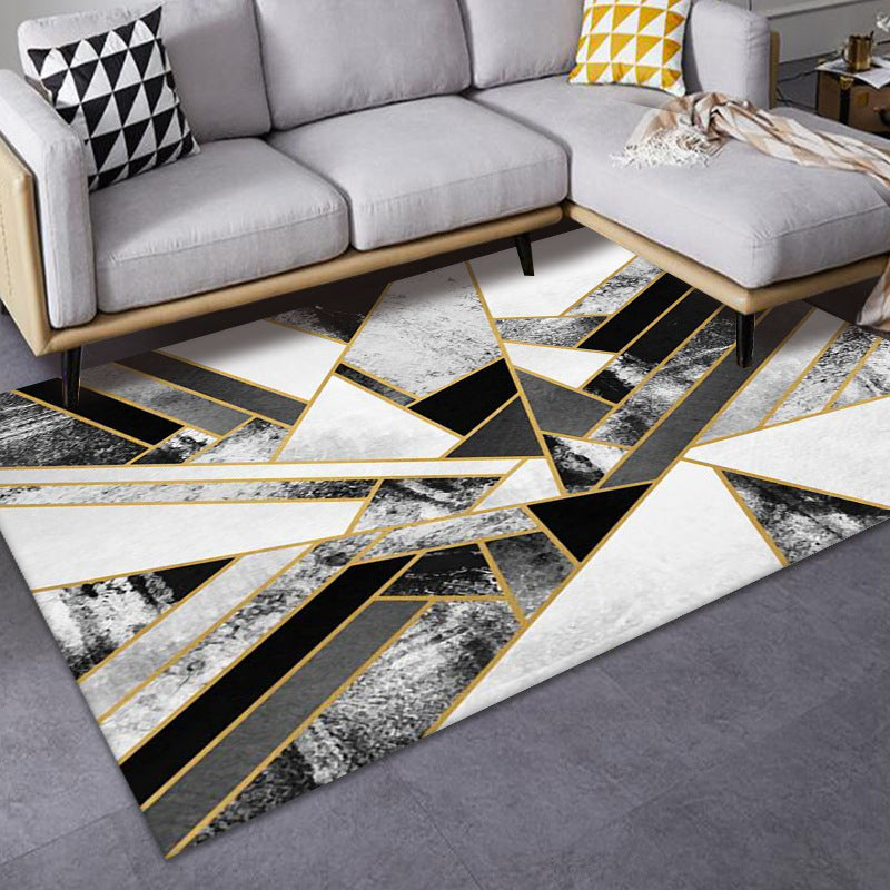 Luxe Mid-Century Teppich Mehrfarbig Abstraktes Muster Teppich Maschinenwaschbar Rutschfeste Rückseite Fleckenresistenter Teppich für Wohnkultur