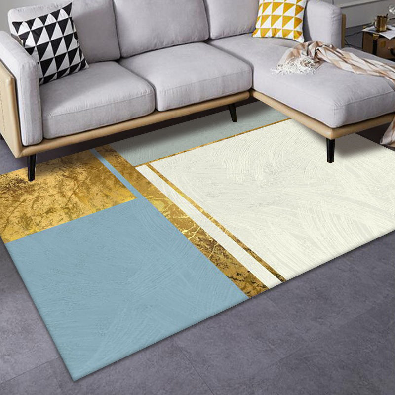 Luxe Mid-Century Teppich Mehrfarbig Abstraktes Muster Teppich Maschinenwaschbar Rutschfeste Rückseite Fleckenresistenter Teppich für Wohnkultur