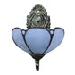 Frendorf | Vintage Dome Wandlamp Verlichting Gekleurd Glas 1 Licht Wandmontage Licht in Geel/Blauw