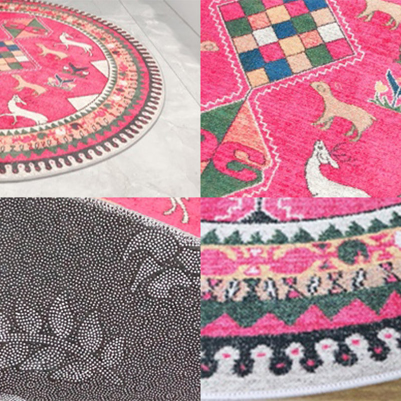 Multicolor Tribal Print Teppich Polyester Bohemian Teppich Fleckenresistent Maschinenwaschbar Rutschfester Teppich für Schlafzimmer