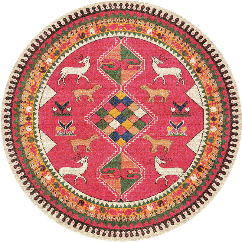 Multicolor Tribal Print Teppich Polyester Bohemian Teppich Fleckenresistent Maschinenwaschbar Rutschfester Teppich für Schlafzimmer
