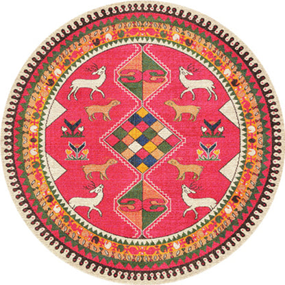 Multicolor Tribal Print Teppich Polyester Bohemian Teppich Fleckenresistent Maschinenwaschbar Rutschfester Teppich für Schlafzimmer