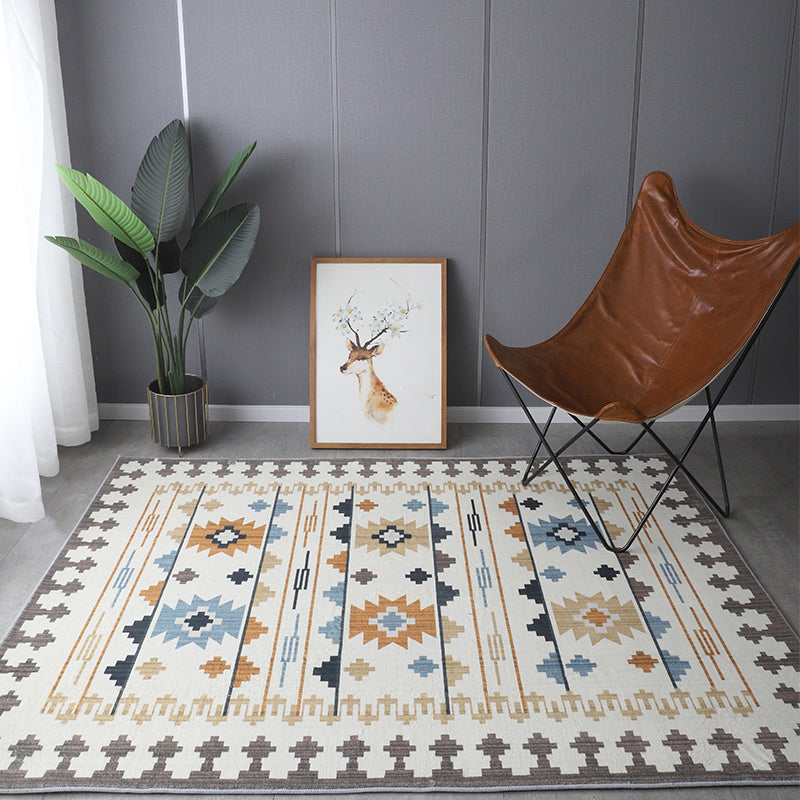 Frendorf | Bohemia Muster Teppich Mehrfarbig Polypropylen Teppich Rutschfest Hintergrund Haustierfreundlich Waschbar Teppich für Sitzecke
