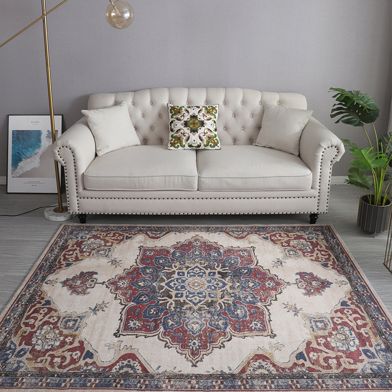 Frendorf | Bohemia Muster Teppich Mehrfarbig Polypropylen Teppich Rutschfest Hintergrund Haustierfreundlich Waschbar Teppich für Sitzecke