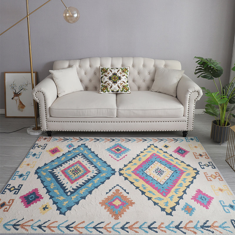 Frendorf | Bohemia Muster Teppich Mehrfarbig Polypropylen Teppich Rutschfest Hintergrund Haustierfreundlich Waschbar Teppich für Sitzecke