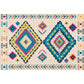 Bohemian Wohnzimmer Teppich Mehrfarbig Geometrischer Teppich Polypropylen Fleckenresistent Rutschfeste Rückseite Waschbarer Teppich