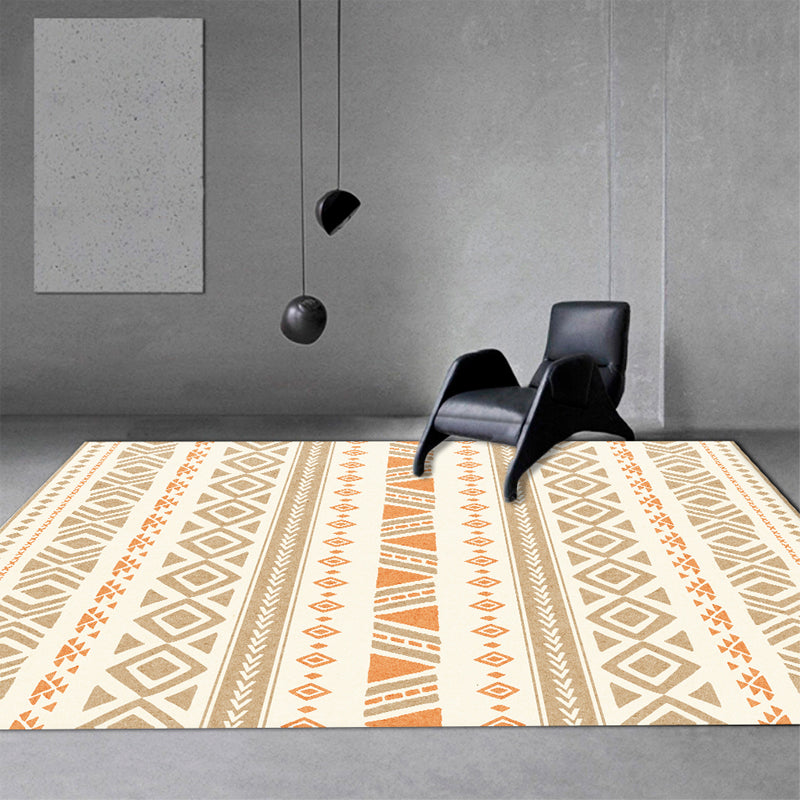 Bohemian Wohnzimmer Teppich Mehrfarbig Geometrischer Teppich Polypropylen Fleckenresistent Rutschfeste Rückseite Waschbarer Teppich