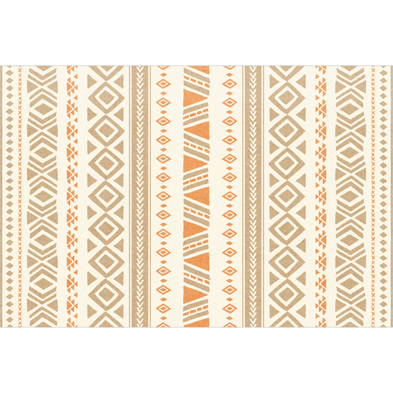 Bohemian Wohnzimmer Teppich Mehrfarbig Geometrischer Teppich Polypropylen Fleckenresistent Rutschfeste Rückseite Waschbarer Teppich