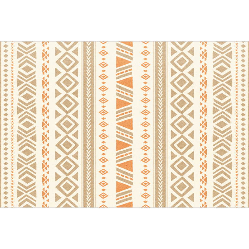 Bohemian Wohnzimmer Teppich Mehrfarbig Geometrischer Teppich Polypropylen Fleckenresistent Rutschfeste Rückseite Waschbarer Teppich