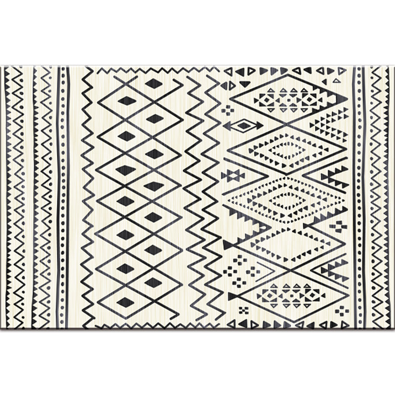 Bohemian Wohnzimmer Teppich Mehrfarbig Geometrischer Teppich Polypropylen Fleckenresistent Rutschfeste Rückseite Waschbarer Teppich