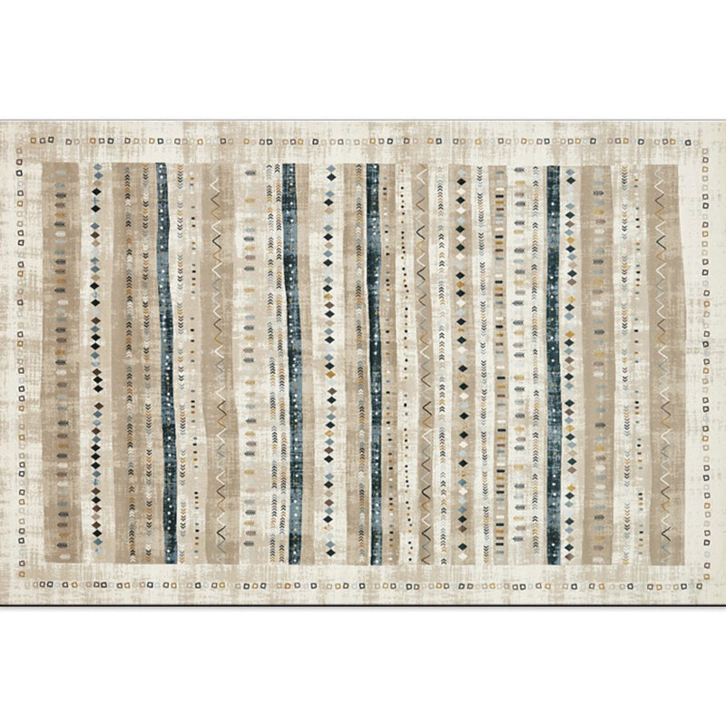 Bohemian Wohnzimmer Teppich Mehrfarbig Geometrischer Teppich Polypropylen Fleckenresistent Rutschfeste Rückseite Waschbarer Teppich