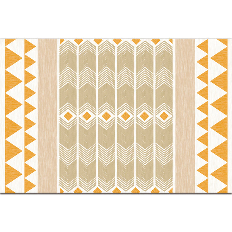 Bohemian Wohnzimmer Teppich Mehrfarbig Geometrischer Teppich Polypropylen Fleckenresistent Rutschfeste Rückseite Waschbarer Teppich